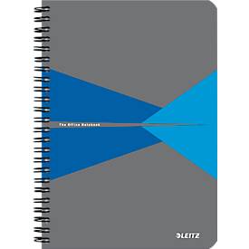 Collegeblock Leitz Office, Format A5, 90 karierte Blatt, lässt sich um 360° öffnen, Spiralbindung, Kartoneinband, FSC®-zertifiziert, blau