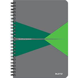 Collegeblock Leitz Office, Format A5, 90 karierte Blatt, lässt sich um 360° öffnen, Spiralbindung, Kartoneinband, FSC®-zertifiziert, grün