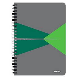 Collegeblock Leitz Office, Format A5, 90 karierte Blatt, lässt sich um 360° öffnen, Spiralbindung, Kartoneinband, FSC®-zertifiziert, grün