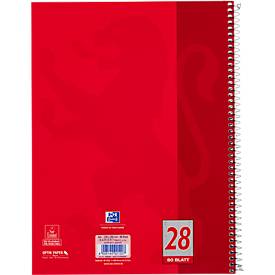 Collegeblock Oxford A4+, 80 Blatt, 90g/m², 4-fach gelocht, Rand rechts & links, kariert, 10 Stück