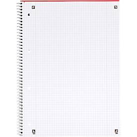 Collegeblock Oxford A4+, 80 Blatt, 90g/m², 4-fach gelocht, Rand rechts & links, kariert, 10 Stück