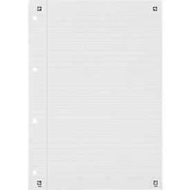 Collegeblock Oxford Recycling, 80 Blatt, DIN A4+, 90 g/m², 4fach gelocht, Spiralbindung, OPTIK PAPER®, mikroperforiert, liniert, Rand links, blau