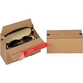 ColomPac Faltkarton Eurobox S, Selbstklebeverschluss & Aufreißfaden, Z-Faltung, kombinierbar mit Euro-Paletten, außen L 200 x B 150 x H 100 mm, innen B 145 mm, 20 Stück, Wellpappe, braun
