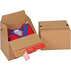ColomPac Faltkarton Eurobox S, Selbstklebeverschluss & Aufreißfaden, Z-Faltung, kombinierbar mit Euro-Paletten, außen L 200 x B 150 x H 150 mm, innen B 145 mm, 20 Stück, Wellpappe, braun