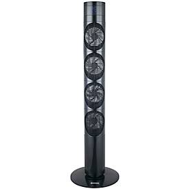 Colonne de 4 ventilateurs Dolmen, 3 vitesses, 3 modes, affichage LED, avec télécommande, 25 W, L 340 x P 340 x H 1170 mm, noir