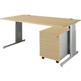 COMBITEC Schreibtisch 1600 mm + Rollcontainer 1233 SET