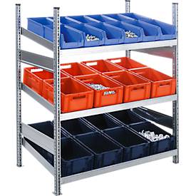 SSI Schäfer Complete stelling MBR 3000, aanbouwsectie, 3 schuine vakniveaus, 1536 x 400 x 1292 mm