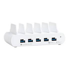 Compulocks 5 Port USB-C and USB-A Charging Dock with EU - Ladestation - 150 Watt - 10 Ausgabeanschlussstellen (5 x USB-C, 5 x 4-poliger USB Typ A)