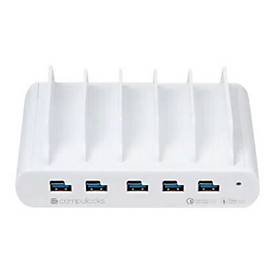 Compulocks 5 Port USB-C and USB-A Charging Dock with EU - Ladestation - 150 Watt - 10 Ausgabeanschlussstellen (5 x USB-C, 5 x 4-poliger USB Typ A)