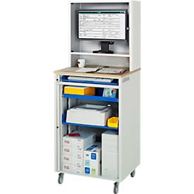 Computer-Station adlatus Typ 2015, B 720 x T 660 x H 1810 mm, fahrbar
