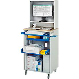 Computer-Station adlatus Typ 2015, B 720 x T 660 x H 1810 mm, fahrbar