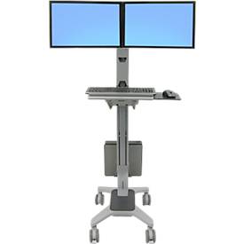 Computerwagen Ergotron Neo-Flex Dual WideView 24-194-055, für 2 Bildschirme, bis 45,4', bis 20,9 kg, höhenverstellbar, VESA, grau