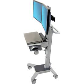 Computerwagen Ergotron Neo-Flex Dual WideView 24-194-055, für 2 Bildschirme, bis 45,4', bis 20,9 kg, höhenverstellbar, VESA, grau