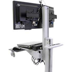 Computerwagen Ergotron Neo-Flex Dual WideView 24-194-055, für 2 Bildschirme, bis 45,4', bis 20,9 kg, höhenverstellbar, VESA, grau