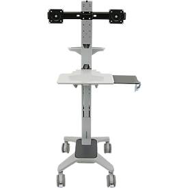 Computerwagen Ergotron Neo-Flex Dual WideView 24-194-055, für 2 Bildschirme, bis 45,4', bis 20,9 kg, höhenverstellbar, VESA, grau
