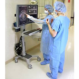 Computerwagen Ergotron Neo-Flex Dual WideView 24-194-055, für 2 Bildschirme, bis 45,4', bis 20,9 kg, höhenverstellbar, VESA, grau