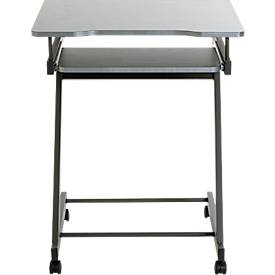 Computerwagen HAKU, 2 Ablageflächen, bis 15 kg, 4 Rollen, B 600 x T 490 x H 750 mm, Stahl/Holz, anthrazit