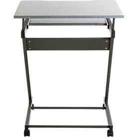 Computerwagen HAKU, 2 Ablageflächen, bis 15 kg, 4 Rollen, B 600 x T 490 x H 750 mm, Stahl/Holz, anthrazit