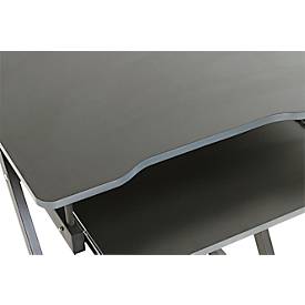 Computerwagen HAKU, 2 Ablageflächen, bis 15 kg, 4 Rollen, B 600 x T 490 x H 750 mm, Stahl/Holz, anthrazit