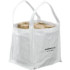 Containersack Schäfer Shop Genius Big Bag, oben offen, bis 100 kg, 2 Hebeschlaufen, 5 Stück, B 400 x T 400 x H 400 mm, weiß