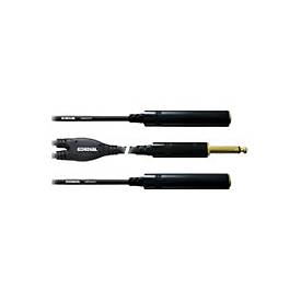 Audio-Splitter - Mono-Stecker (W) bis Mono-Stecker (M) - 30 cm - Schwarz