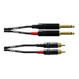 Audiokabel - RCA x 2 (M) bis Mono-Stecker (M) - 6 m - Schwarz