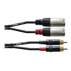 Audiokabel - RCA x 2 (M) bis XLR3 (M) - 6 m - Schwarz