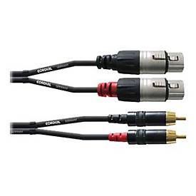 Audiokabel - XLR (W) bis RCA x 2 (M) - 3 m - Schwarz
