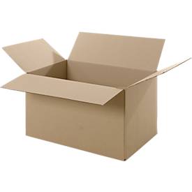 Corrugated cardboard folding boxes, single wall, 430 x 300 x 250 mm
