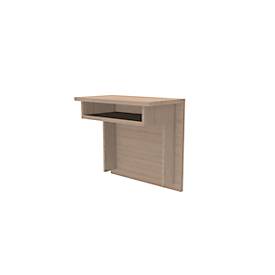 Counter-Element für Empfangstheke Basic C, verschiebbar, mit Ablagefach, B 670 x T 360 x H 620 mm, Gesamhhöhe auf Wange 1100 mm, Eiche hell