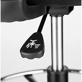 Counter Stuhl, mit Armlehnen, Fußstütze, höhenverstellbar, bis 110 kg, Stoffbezug, grau/schwarz