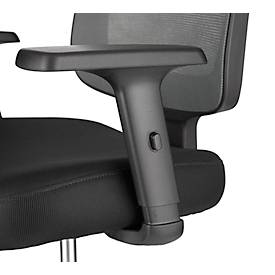 Counter Stuhl, mit Armlehnen, Fußstütze, höhenverstellbar, bis 110 kg, Stoffbezug, grau/schwarz