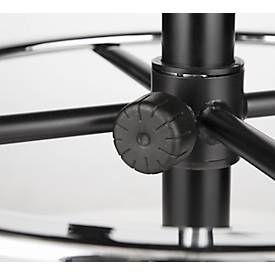 Counter Stuhl, mit Armlehnen, Fußstütze, höhenverstellbar, bis 110 kg, Stoffbezug, grau/schwarz