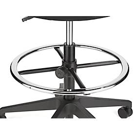 Counter Stuhl, mit Armlehnen, Fußstütze, höhenverstellbar, bis 110 kg, Stoffbezug, grau/schwarz