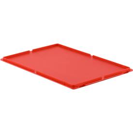 Couvercle, pour bac aux dimensions EURO de la série MF et LTF, sans crochet, rouge