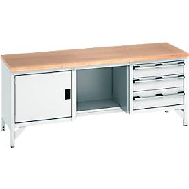 cubio Kastenwerkbank mit 3 Schubladen