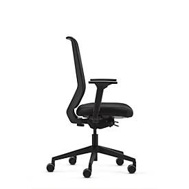 Dauphin Bürostuhl to-sync work comfort, mit Armlehnen, Synchronmechanik, Komfortpolstersitz, schwarz/schwarz