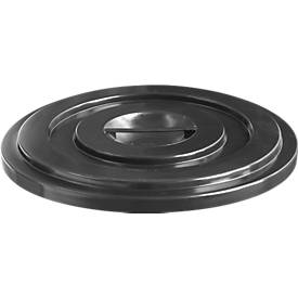 Deckel aus HDPE, 100 Liter, schwarz
