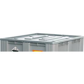 Deckel für CEMO Altbatterie-Boxen 610 l, Hart-Polyethylen (PEHD) grau, B 1215 x T 1015 x H 60 mm