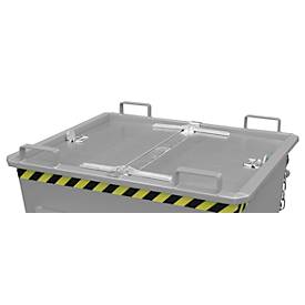 Deckel für Klappbodenbehälter Bauer BKB, verzinkt, zweiseitig zu öffnen