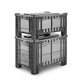 Deckel für Transport- und Stapelbehälter Noah mit Volumen 354 oder 535 l, B 1200 x T 800 x H 70 mm, grau