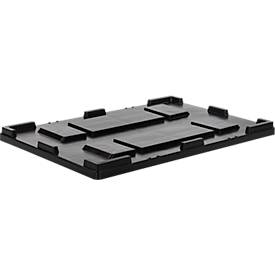 Deckel für Transport- und Stapelbehälter Noah mit Volumen 354 oder 535 l, B 1200 x T 800 x H 70 mm, schwarz