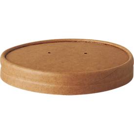 Deckel Papstar pure, für Suppenbecher, Ø 98 mm, 25 Stk., kompostierbar, Frischfaser-Karton, braun