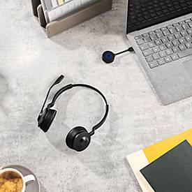 DECT Headset Jabra Engage 55 Stereo, schnurlos, USB-A-Adapter, kompatibel zu Unified Communications, bis zu 13 Std. Akku