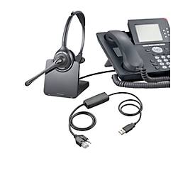 DECT-Headset Plantronics CS510, schnurlos/monaural, inkl. Telefonadapter APU-72, 120 m Reichweite