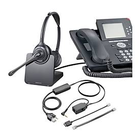 DECT-Headset Plantronics CS520, schnurlos/binaural, inkl. Telefonadapter APA-23, 120 m Reichweite