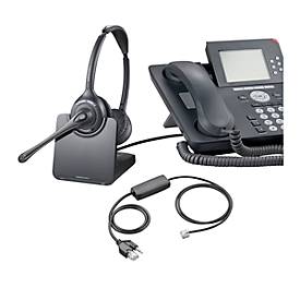 DECT-Headset Plantronics CS520, schnurlos/binaural, inkl. Telefonadapter APS-11, 120 m Reichweite
