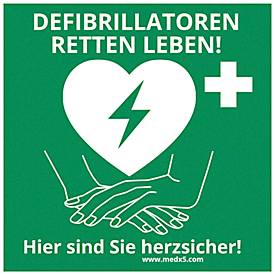 Defibrillator AED-Standortaufkleber, Größe M, B 200 x T 200 mm