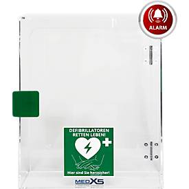 Defibrillator-& AED Wandkasten, für Innenbereiche, mit akustischem Alarm & Standort-Aufkleber, Acrylglas