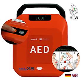 Defibrillator MedX5 HeartSave Y, manuelle Schockabgabe, Sprachausgabe DE/EN, LCD-Anzeige, IP55, mit HLW-Feedback-Sensor